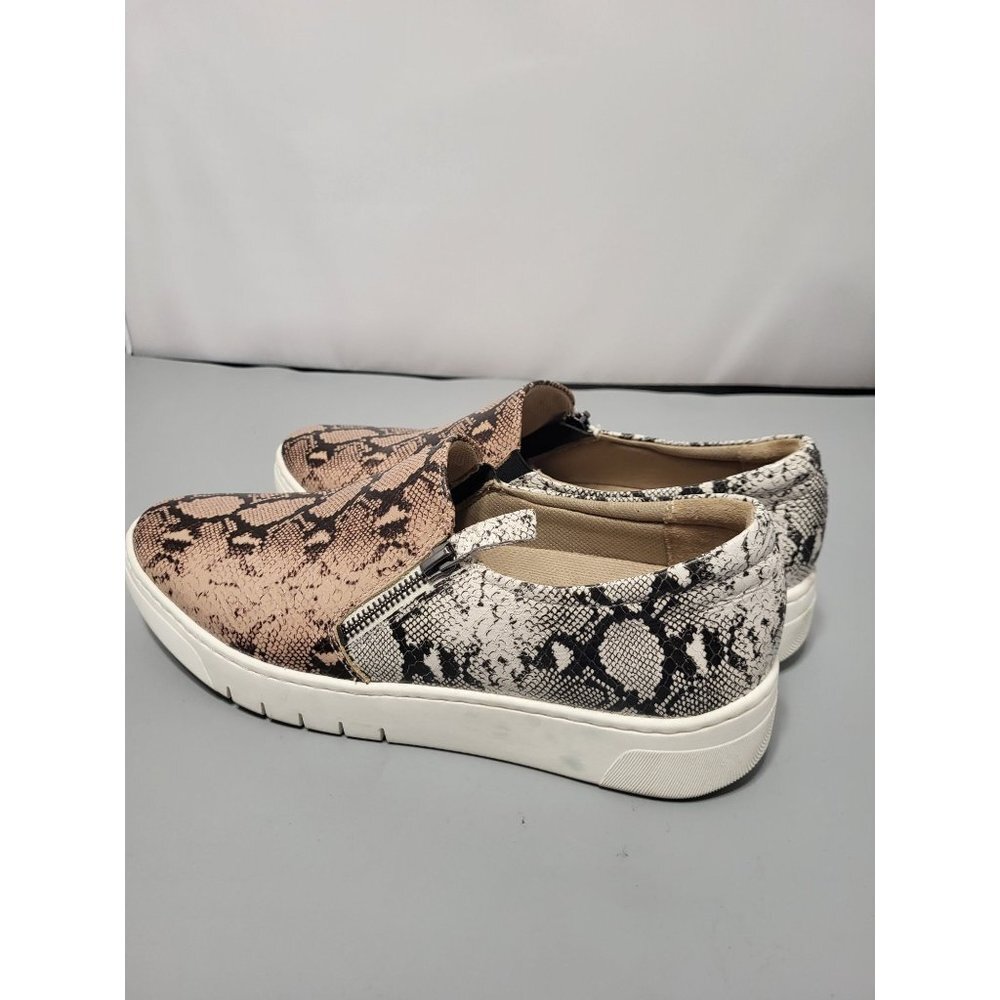 Naturalizer Hawthorn Leather Snakeskin Snake Animal Print Zip Sneakers, 9.5 - Picture 3 of 5